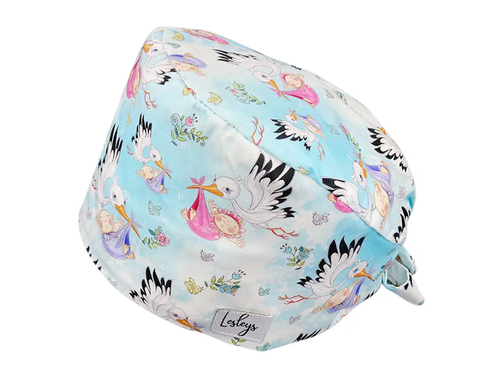 Cotton Scrub Cap - Calot de Bloc - Gorro Quirofano - Cuffia Chirurgica - Rattling Stork