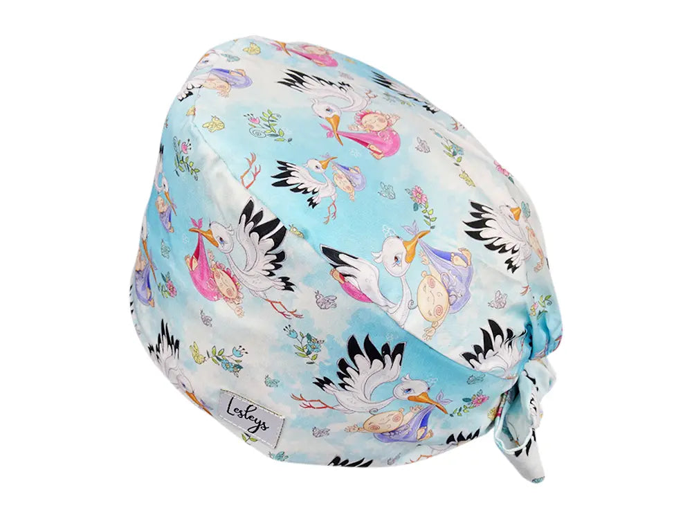 Cotton Scrub Cap - Calot de Bloc - Gorro Quirofano - Cuffia Chirurgica - Rattling Stork