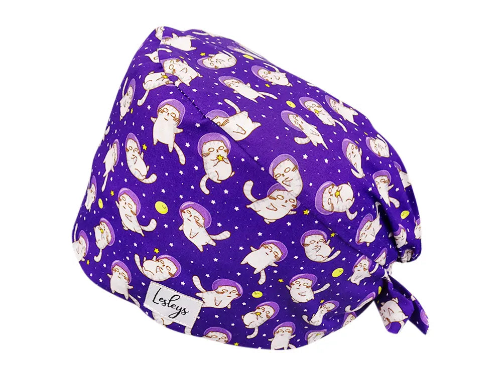 Cotton Scrub Cap - Calot de Bloc - Gorro Quirofano - Cuffia Chirurgica - Space Cats