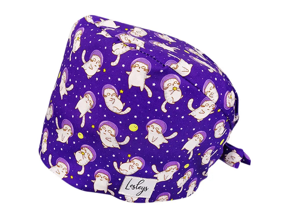 Cotton Scrub Cap - Calot de Bloc - Gorro Quirofano - Cuffia Chirurgica - Space Cats