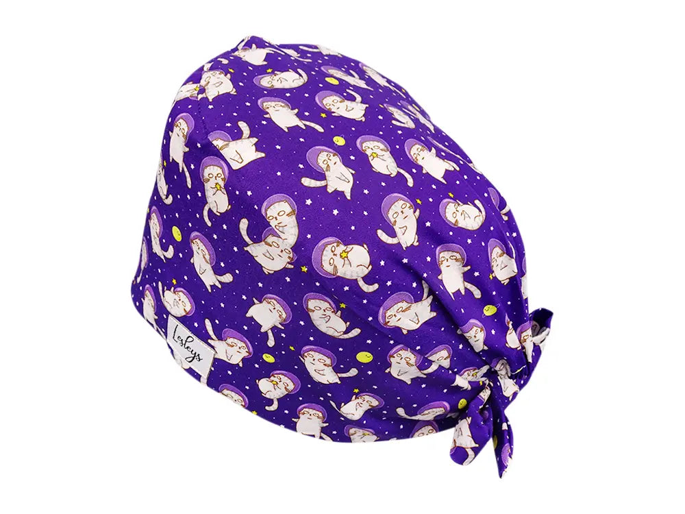 Cotton Scrub Cap - Calot de Bloc - Gorro Quirofano - Cuffia Chirurgica - Space Cats