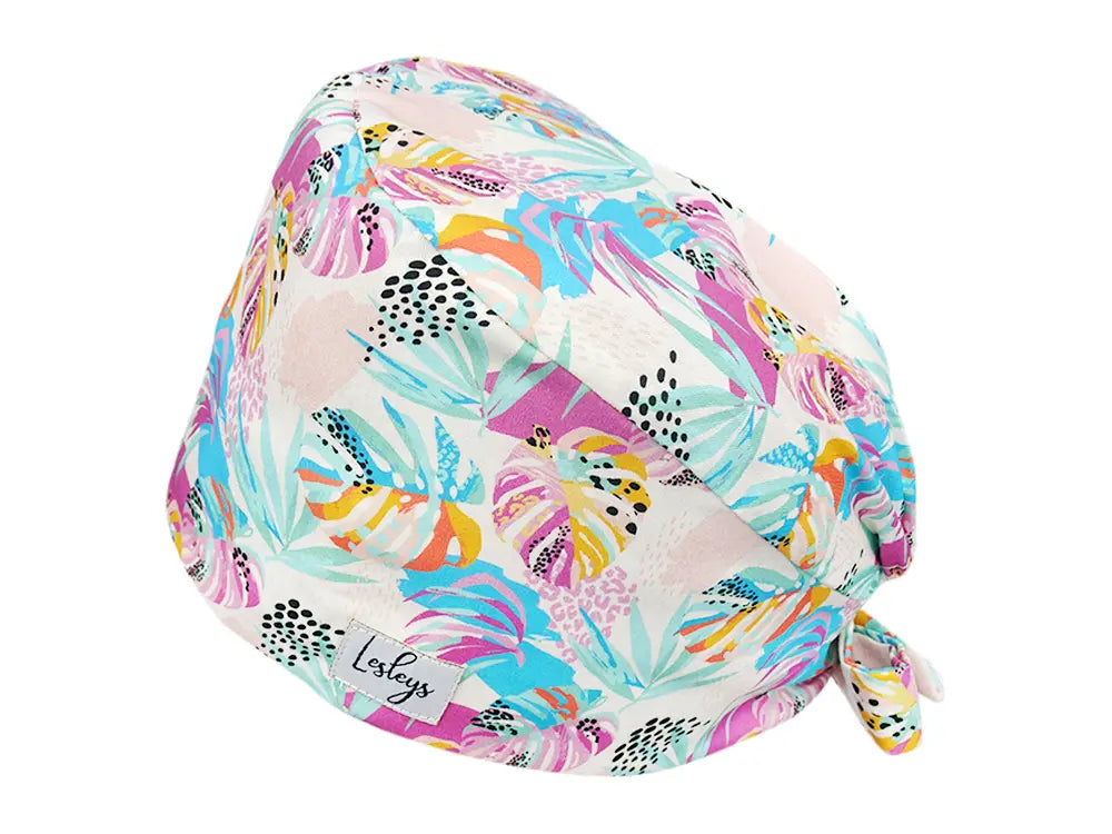 Cotton Scrub Cap - Calot de Bloc - Gorro Quirofano - Cuffia Chirurgica - Paradise Palm