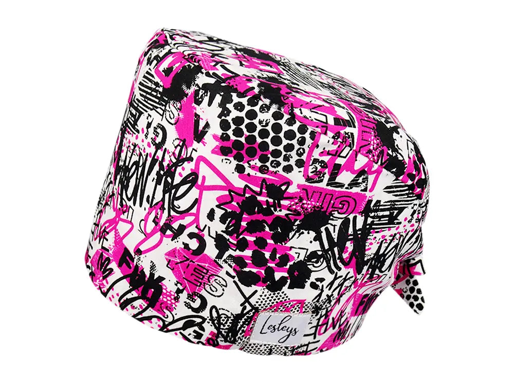 Cotton Scrub Cap - Calot de Bloc - Gorro Quirofano - Cuffia Chirurgica - Pink Glamour