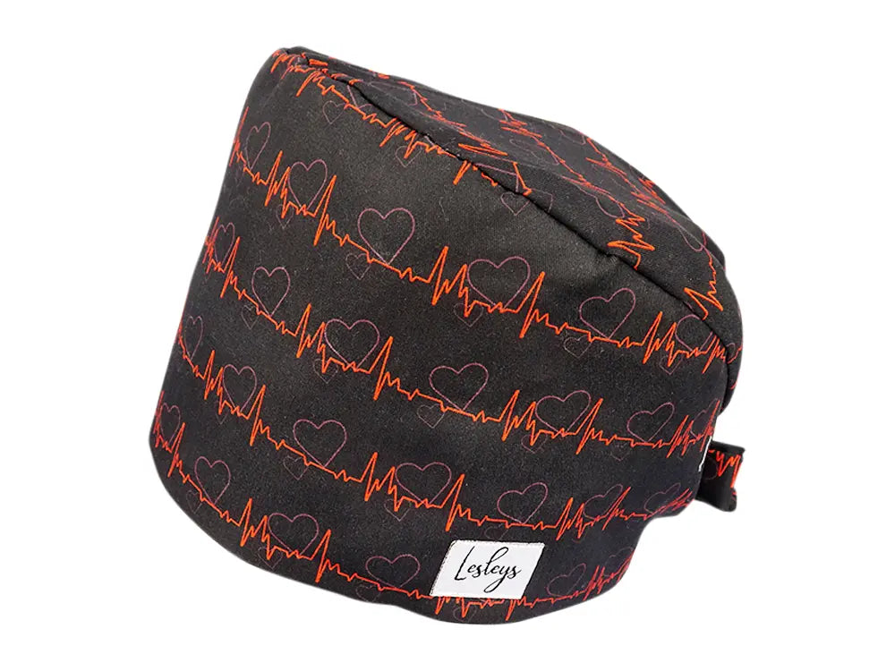 Cotton Scrub Cap - Calot de Bloc - Gorro Quirofano - Cuffia Chirurgica - Red ECG