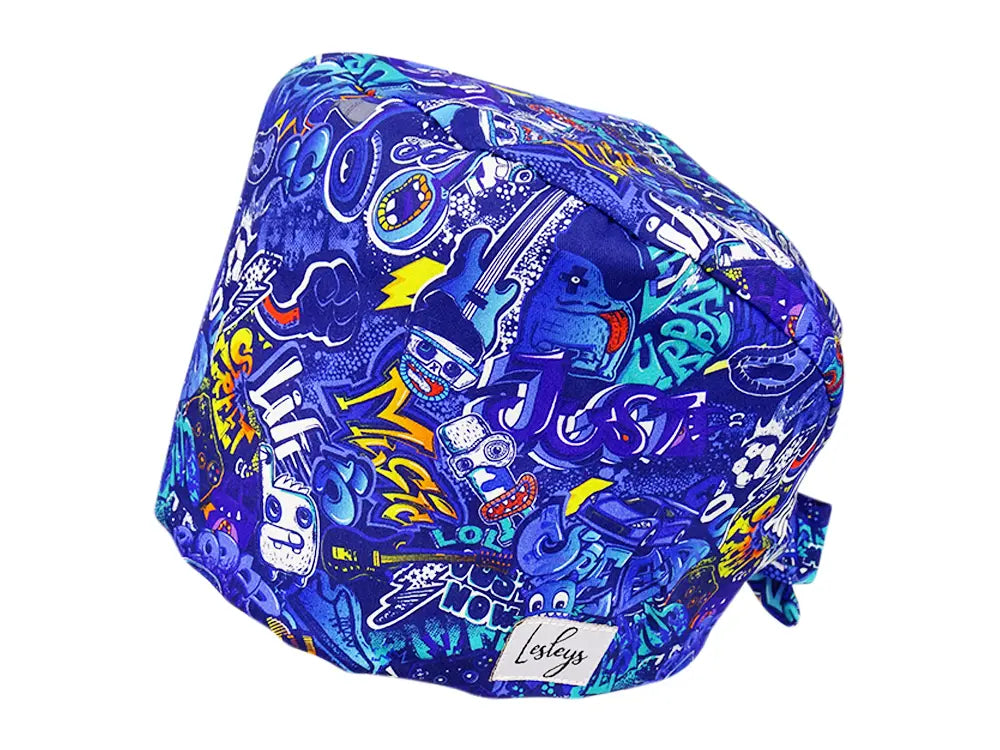 Cotton Scrub Cap - Calot de Bloc - Gorro Quirofano - Cuffia Chirurgica - Graffiti Urban