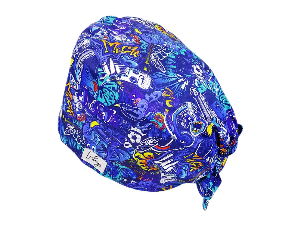 Cotton Scrub Cap - Calot de Bloc - Gorro Quirofano - Cuffia Chirurgica - Graffiti Urban