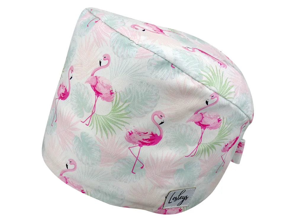 Cotton Scrub Cap - Calot de Bloc - Gorro Quirofano - Cuffia Chirurgica - Flamingo Summer