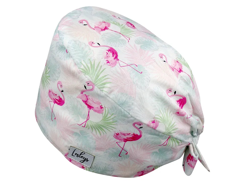Cotton Scrub Cap - Calot de Bloc - Gorro Quirofano - Cuffia Chirurgica - Flamingo Summer