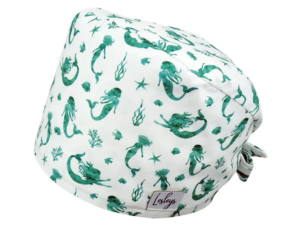 Cotton Scrub Cap - Calot de Bloc - Gorro Quirofano - Cuffia Chirurgica - Mermaid