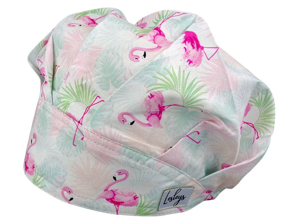 Cotton Scrub Cap - Calot de Bloc - Gorro Quirofano - Cuffia Chirurgica - Flamingo Summer