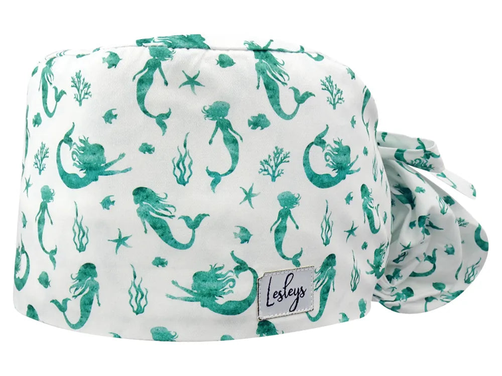 Cotton Scrub Cap - Calot de Bloc - Gorro Quirofano - Cuffia Chirurgica - Mermaid