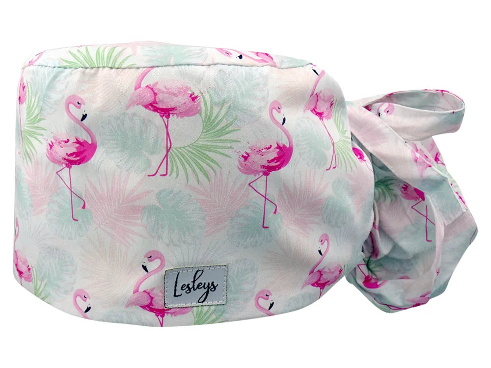 Cotton Scrub Cap - Calot de Bloc - Gorro Quirofano - Cuffia Chirurgica - Flamingo Summer