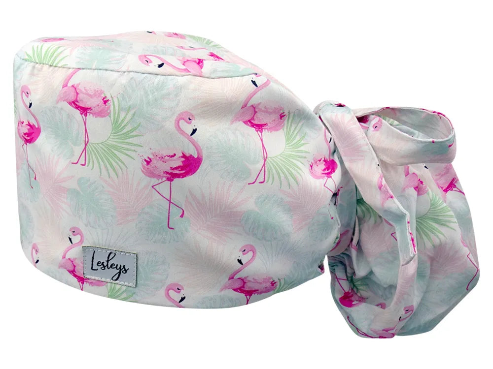 Cotton Scrub Cap - Calot de Bloc - Gorro Quirofano - Cuffia Chirurgica - Flamingo Summer