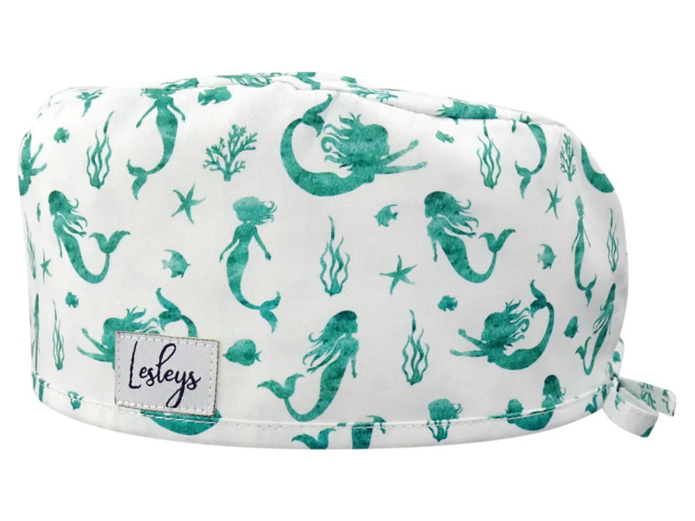 Cotton Scrub Cap - Calot de Bloc - Gorro Quirofano - Cuffia Chirurgica - Mermaid