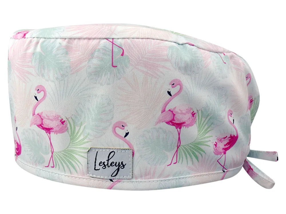 Cotton Scrub Cap - Calot de Bloc - Gorro Quirofano - Cuffia Chirurgica - Flamingo Summer