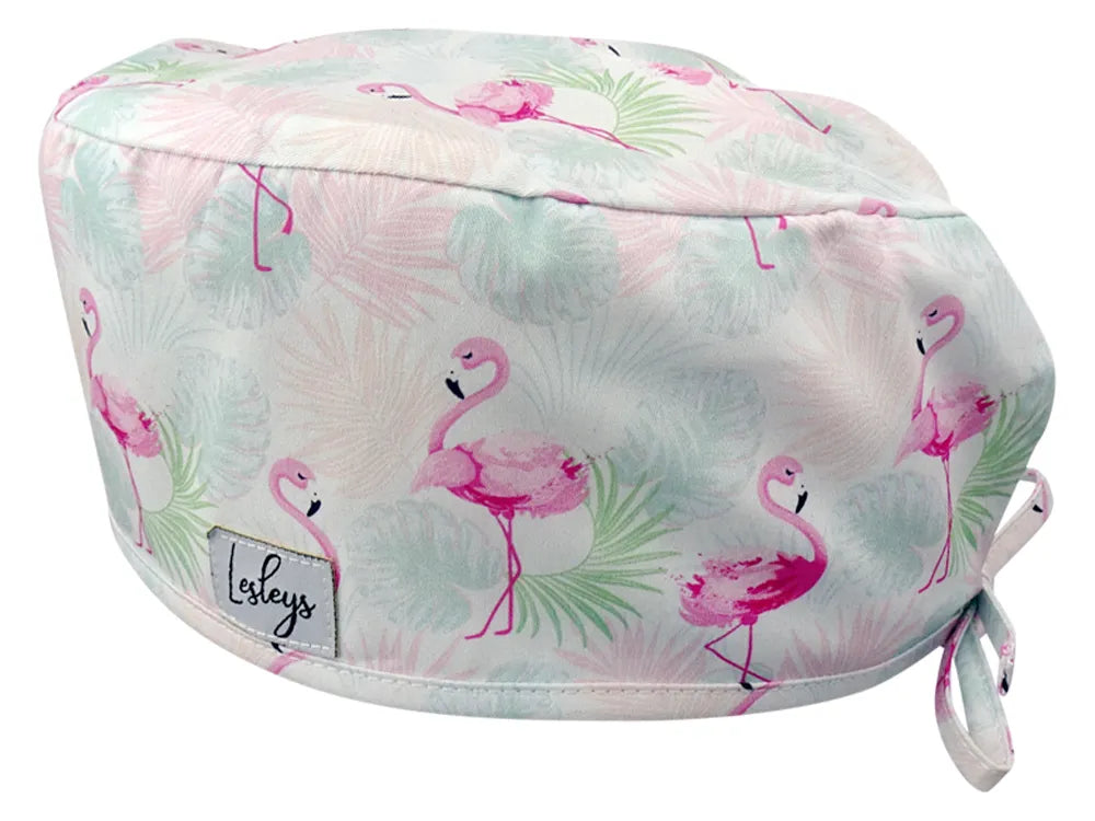 Cotton Scrub Cap - Calot de Bloc - Gorro Quirofano - Cuffia Chirurgica - Flamingo Summer