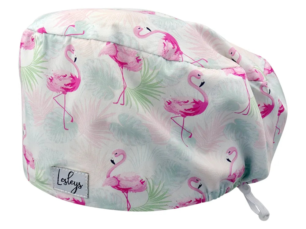 Cotton Scrub Cap - Calot de Bloc - Gorro Quirofano - Cuffia Chirurgica - Flamingo Summer