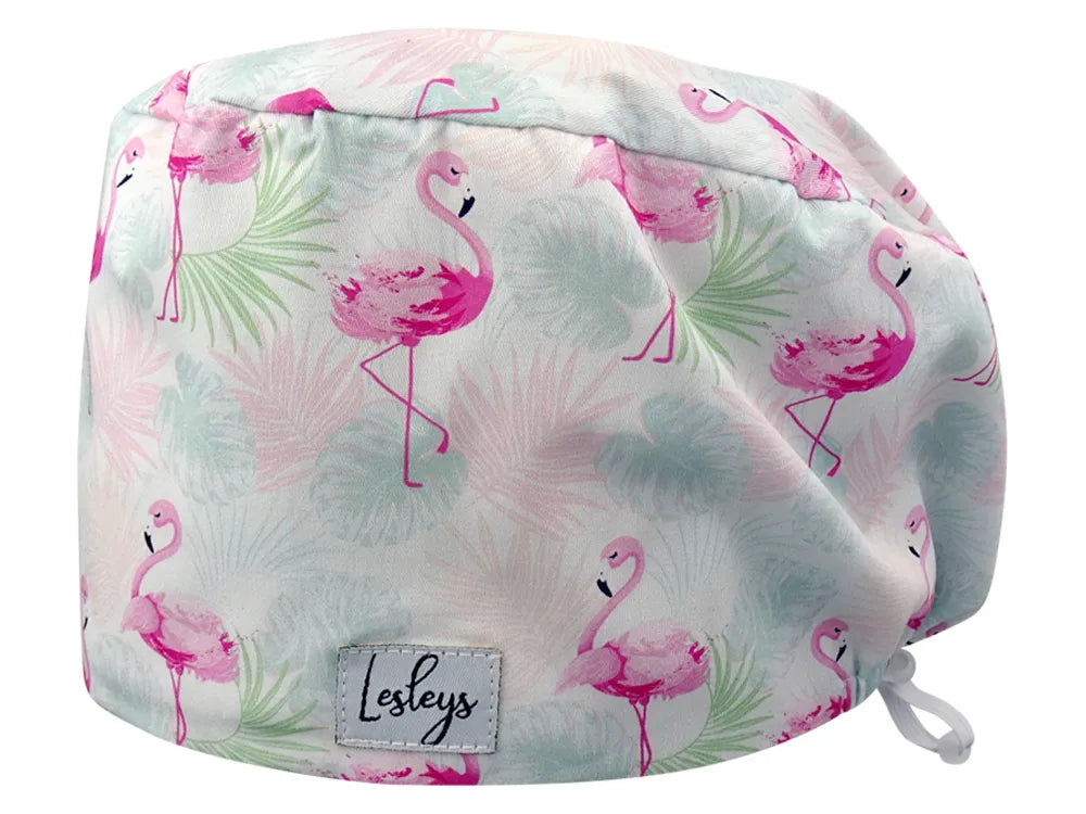 Cotton Scrub Cap - Calot de Bloc - Gorro Quirofano - Cuffia Chirurgica - Flamingo Summer