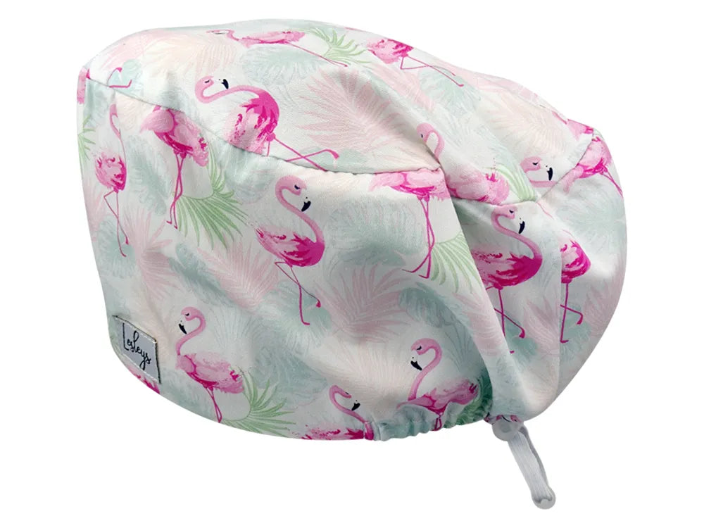 Cotton Scrub Cap - Calot de Bloc - Gorro Quirofano - Cuffia Chirurgica - Flamingo Summer