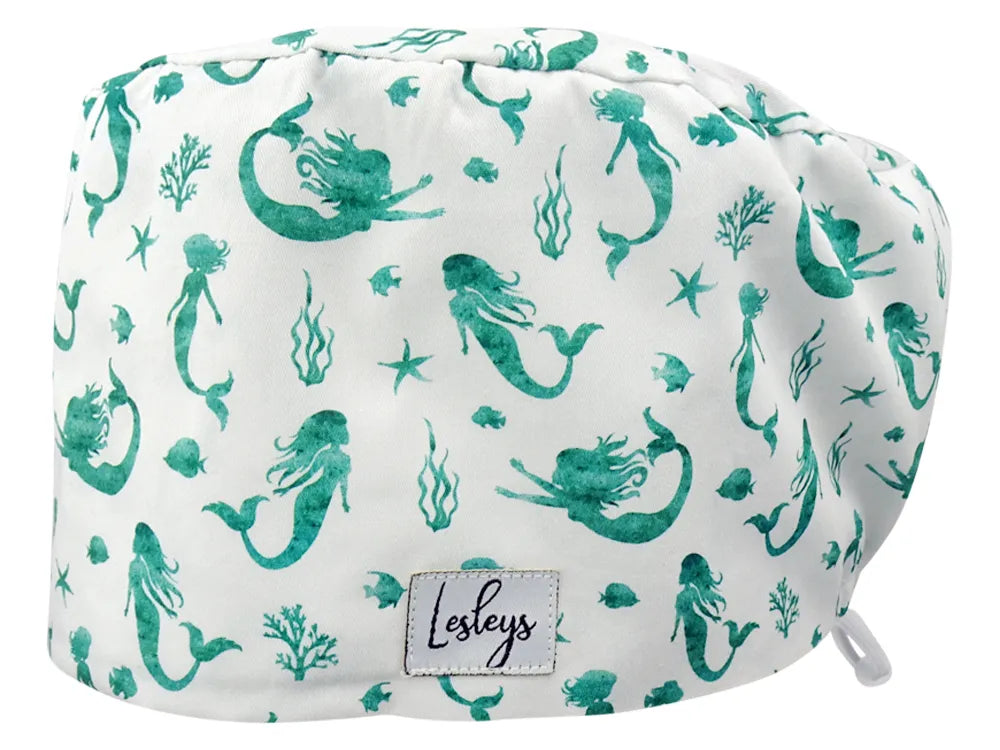 Cotton Scrub Cap - Calot de Bloc - Gorro Quirofano - Cuffia Chirurgica - Mermaid