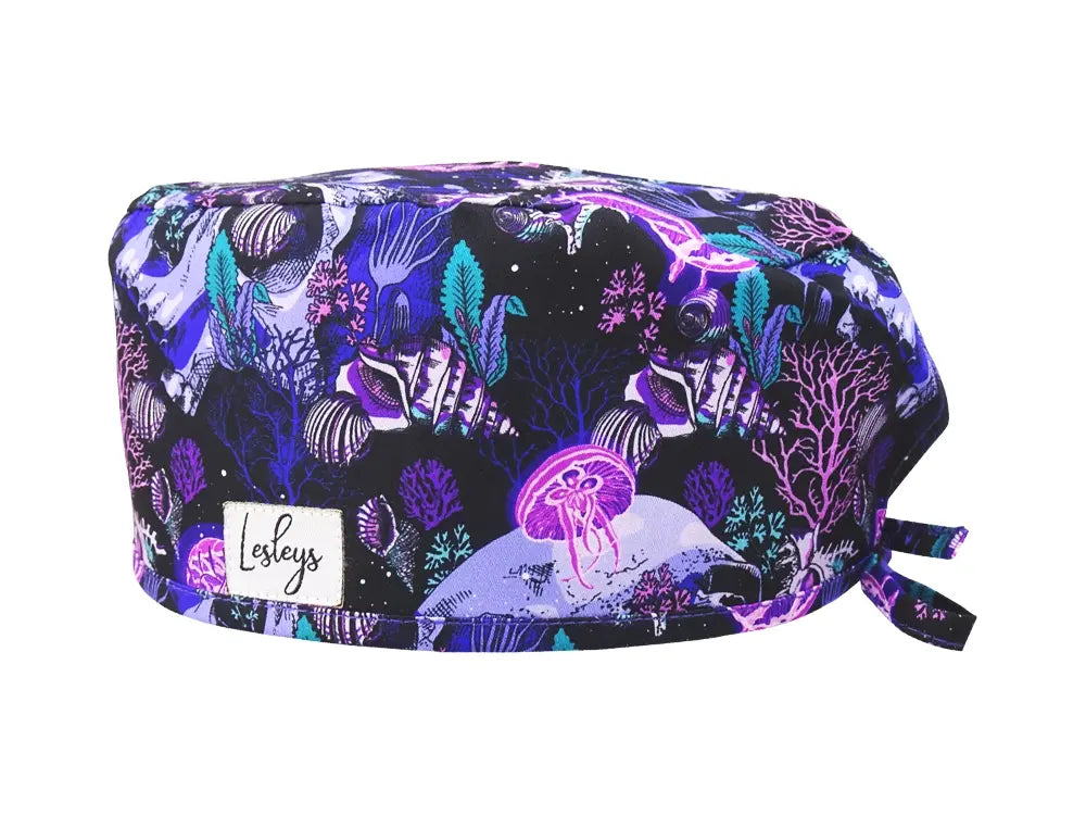 Cotton Scrub Cap - Calot de Bloc - Gorro Quirofano - Cuffia Chirurgica - Coral Reef