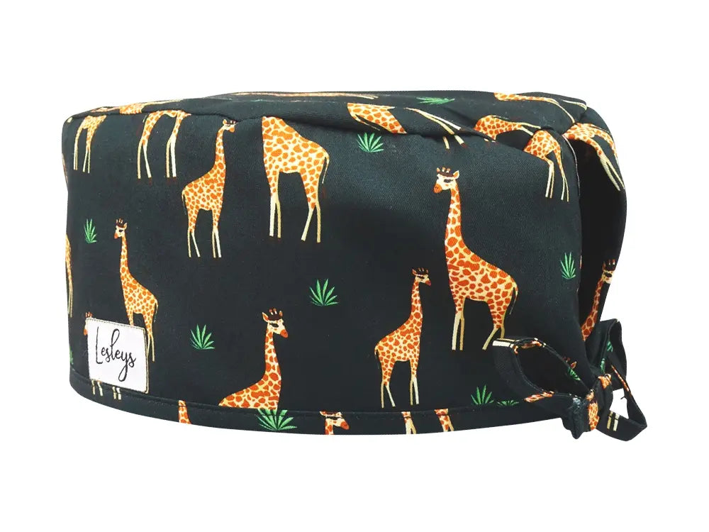 Cotton Scrub Cap - Calot de Bloc - Gorro Quirofano - Cuffia Chirurgica - Giraffes
