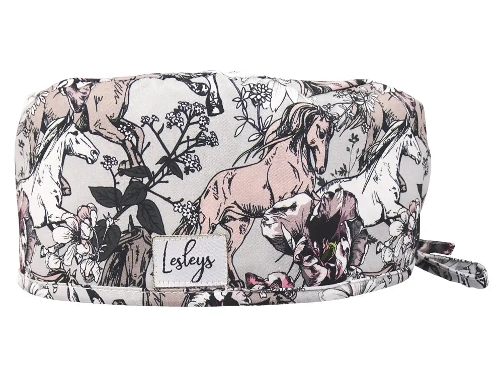 Cotton Scrub Cap - Calot de Bloc - Gorro Quirofano - Cuffia Chirurgica - Wild Horses