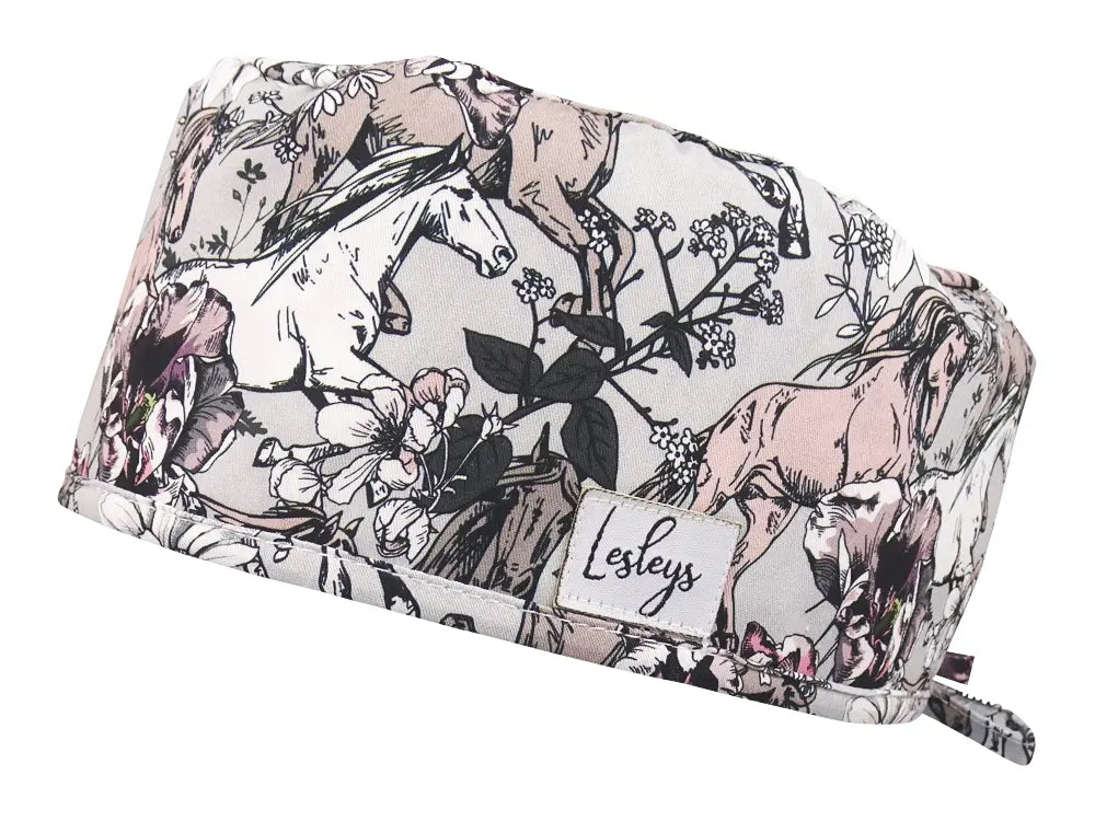 Cotton Scrub Cap - Calot de Bloc - Gorro Quirofano - Cuffia Chirurgica - Wild Horses
