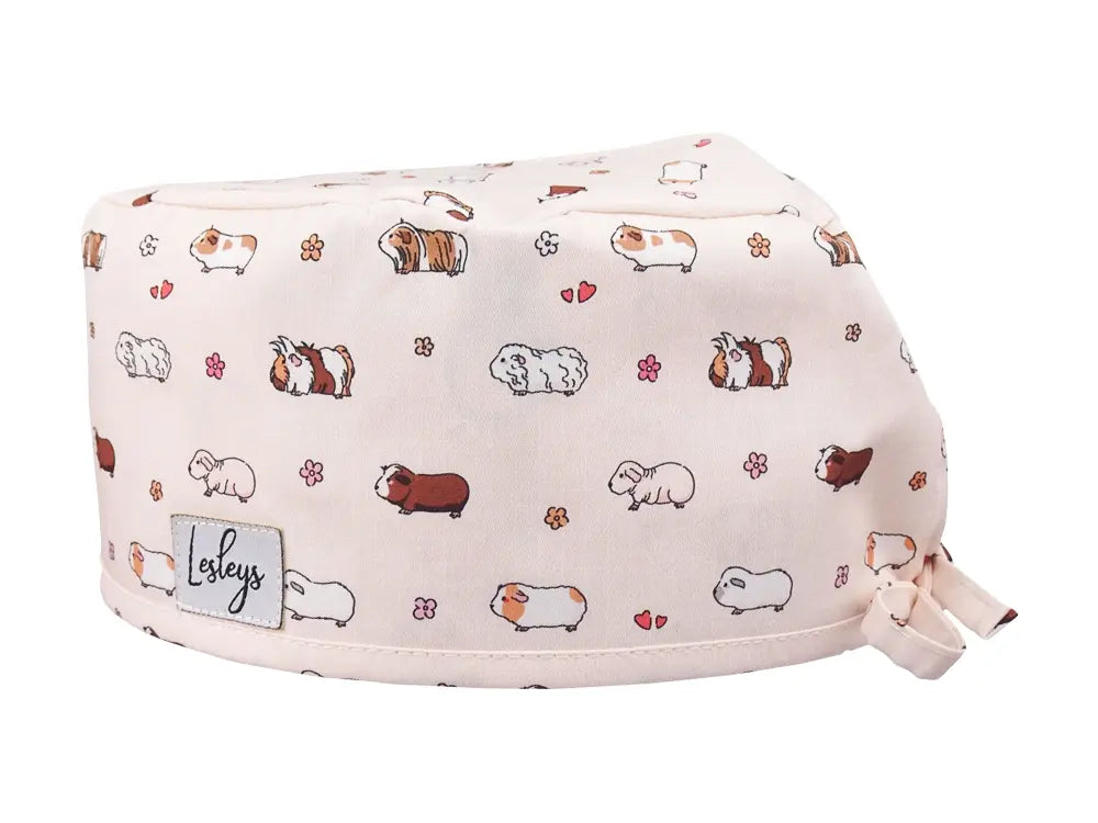 Cotton Scrub Cap - Calot de Bloc - Gorro Quirofano - Cuffia Chirurgica - Guinea Pigs