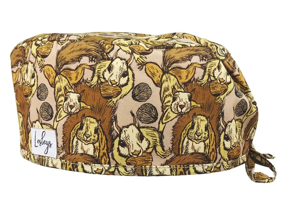 Cotton Scrub Cap - Calot de Bloc - Gorro Quirofano - Cuffia Chirurgica - Squirrel