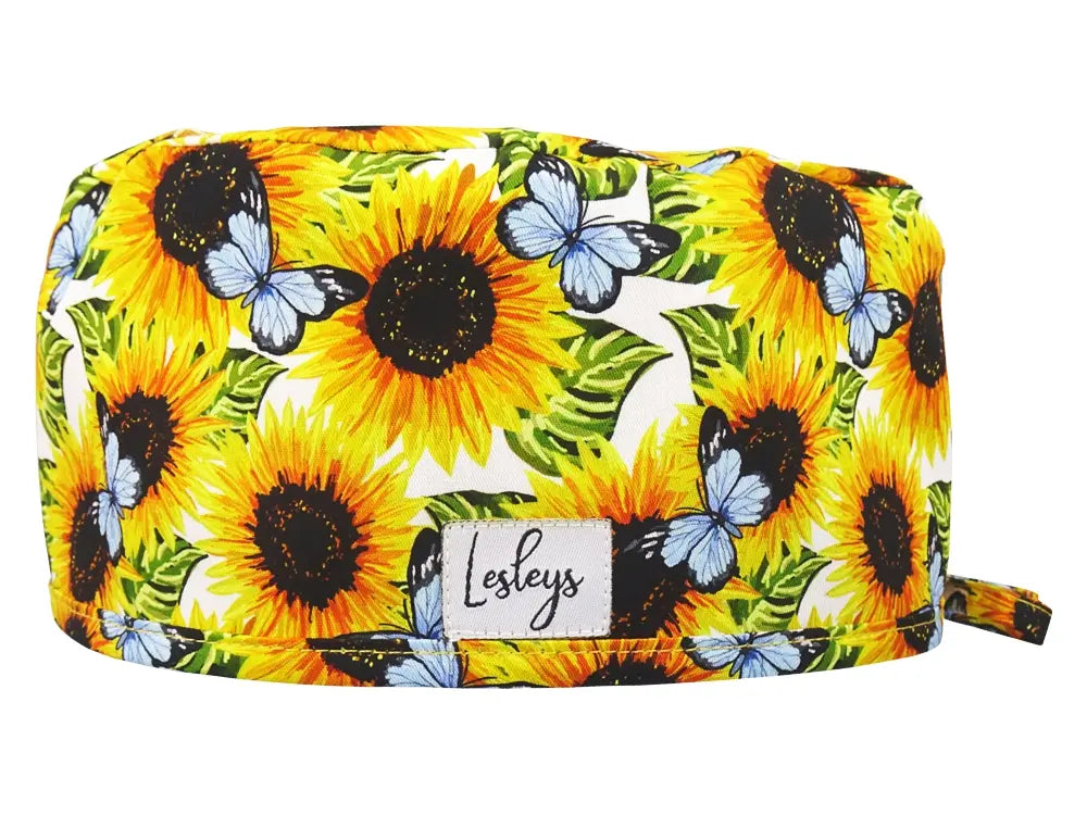 Cotton Scrub Cap - Calot de Bloc - Gorro Quirofano - Cuffia Chirurgica - Sunflower