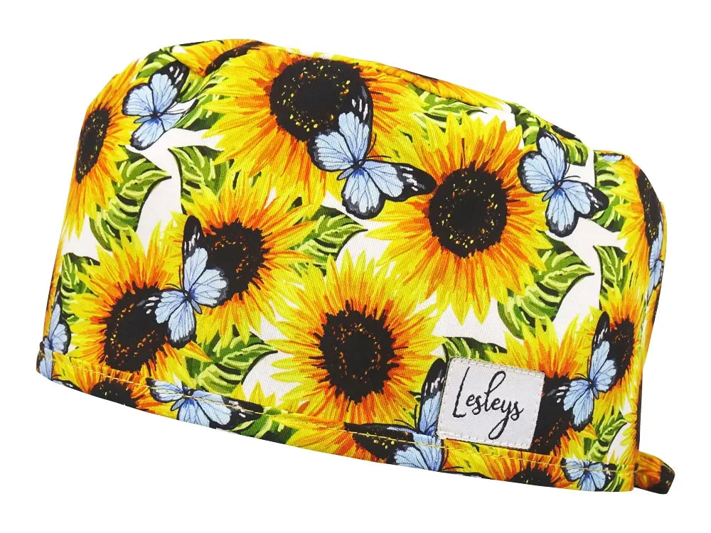 Cotton Scrub Cap - Calot de Bloc - Gorro Quirofano - Cuffia Chirurgica - Sunflower