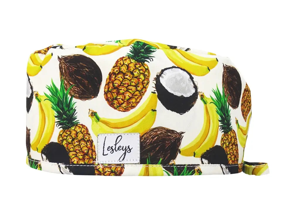Cotton Scrub Cap - Calot de Bloc - Gorro Quirofano - Cuffia Chirurgica - Tropical Fruits