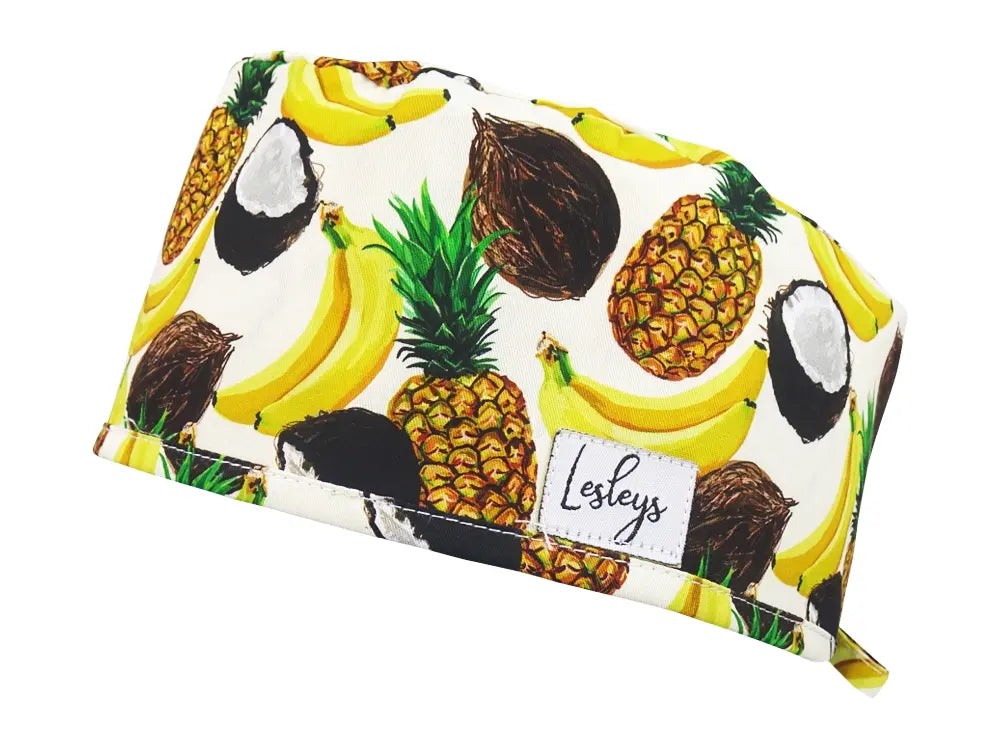 Cotton Scrub Cap - Calot de Bloc - Gorro Quirofano - Cuffia Chirurgica - Tropical Fruits