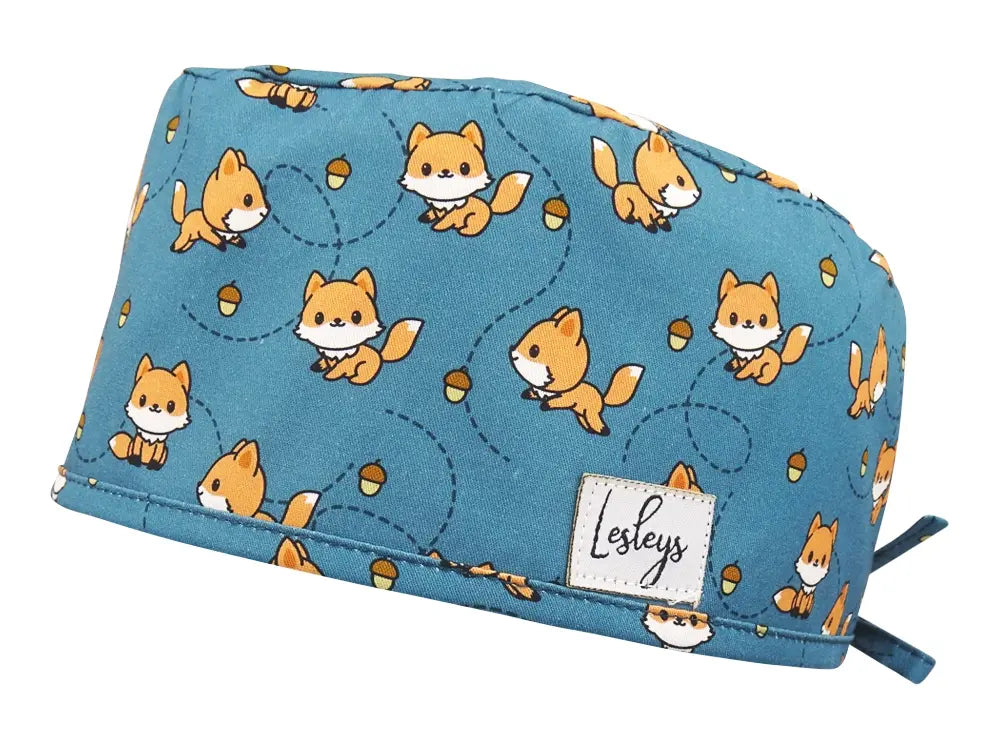 Cotton Scrub Cap - Calot de Bloc - Gorro Quirofano - Cuffia Chirurgica - Cute Fox
