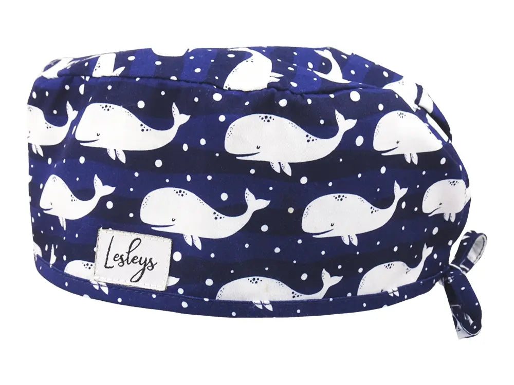 Cotton Scrub Cap - Calot de Bloc - Gorro Quirofano - Cuffia Chirurgica - Whales