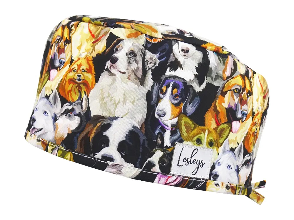 Cotton Scrub Cap - Calot de Bloc - Gorro Quirofano - Cuffia Chirurgica - Watercolor Dogs
