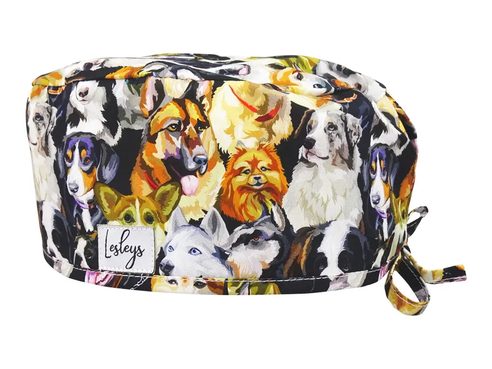 Cotton Scrub Cap - Calot de Bloc - Gorro Quirofano - Cuffia Chirurgica - Watercolor Dogs