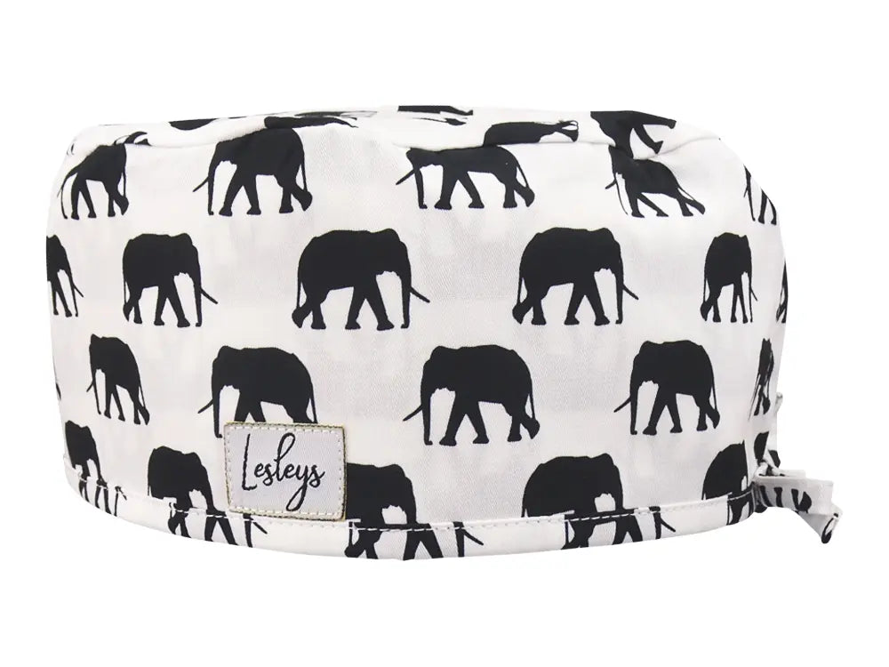 Cotton Scrub Cap - Calot de Bloc - Gorro Quirofano - Cuffia Chirurgica - Elephant Herd