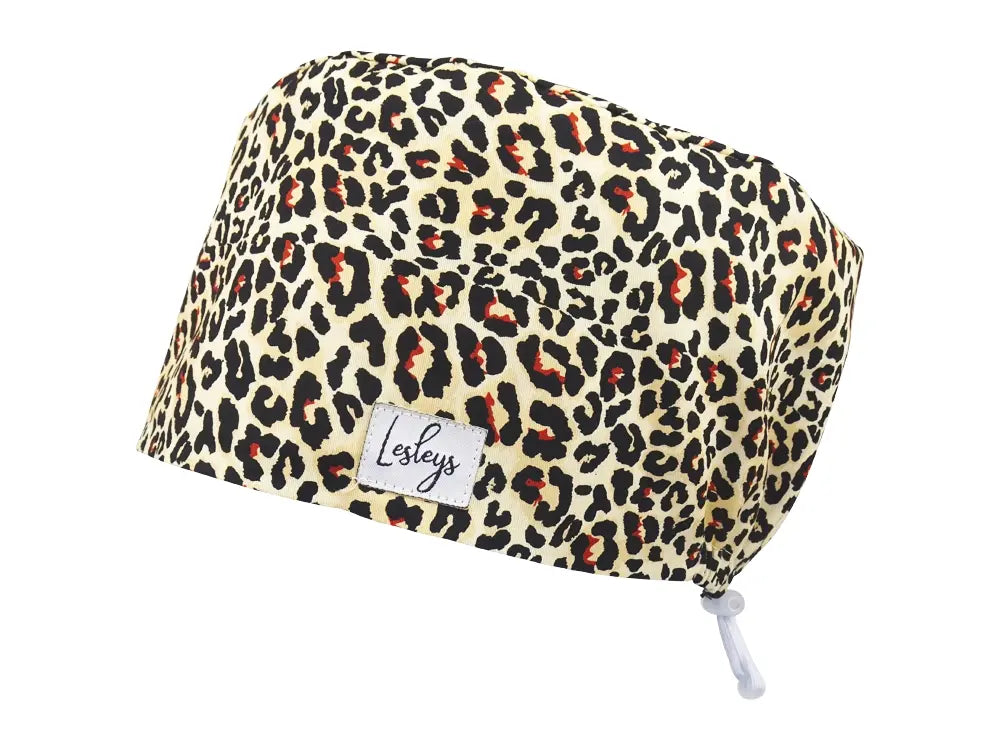 Cotton Scrub Cap - Calot de Bloc - Gorro Quirofano - Cuffia Chirurgica - Leopard