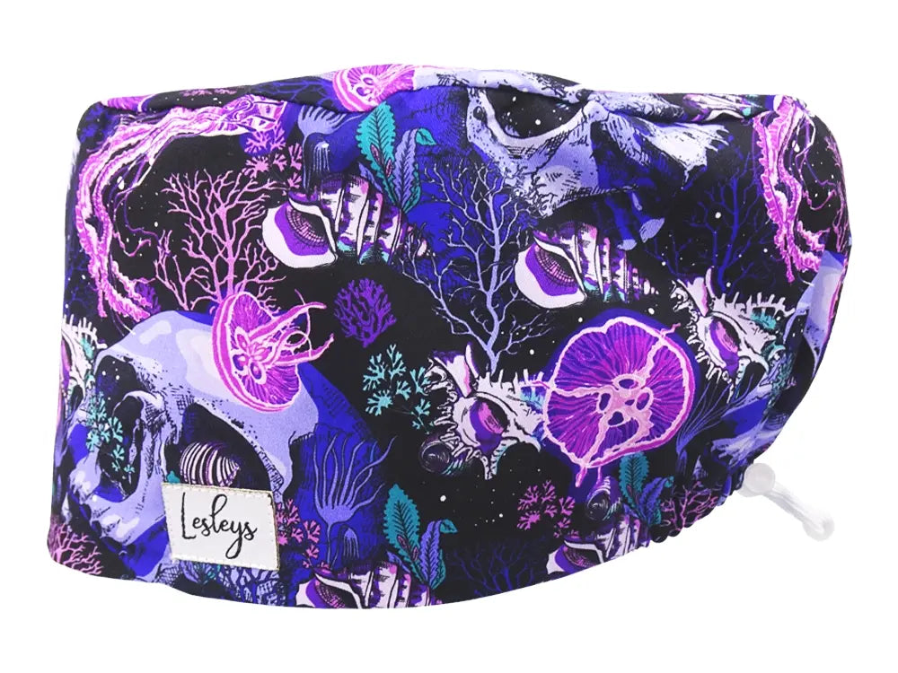 Cotton Scrub Cap - Calot de Bloc - Gorro Quirofano - Cuffia Chirurgica - Coral Reef