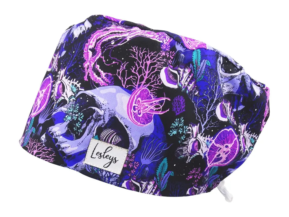 Cotton Scrub Cap - Calot de Bloc - Gorro Quirofano - Cuffia Chirurgica - Coral Reef