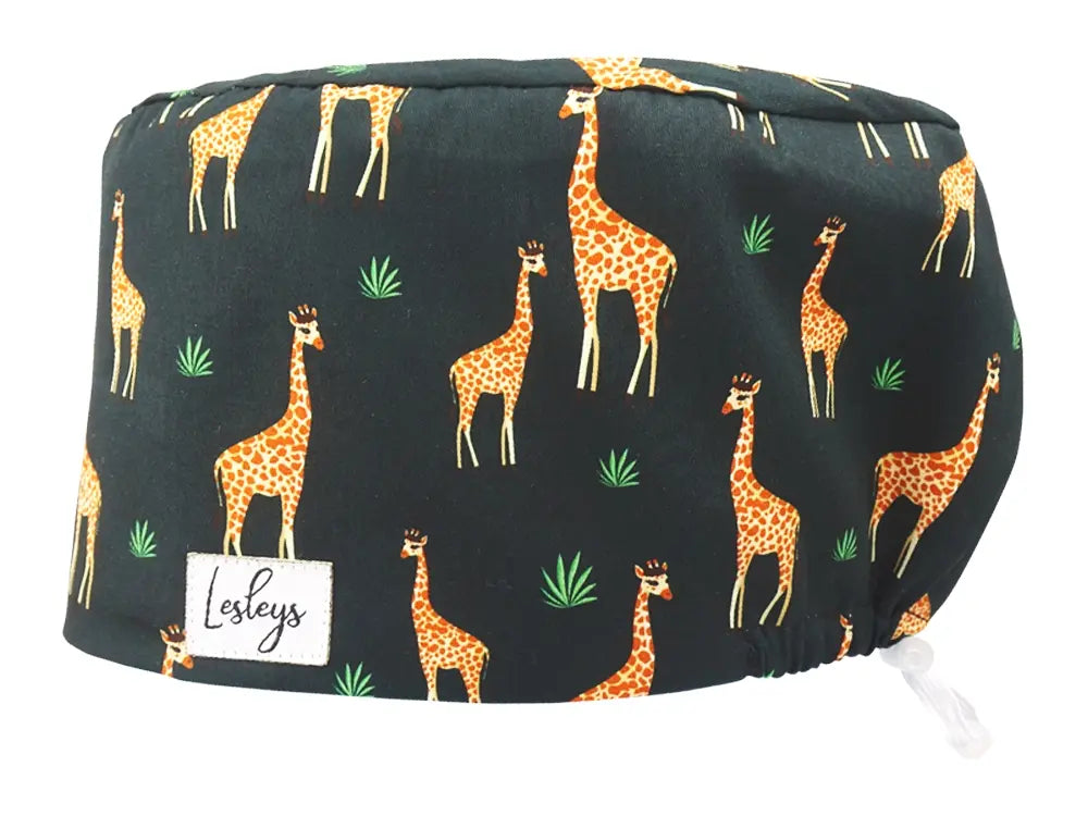Cotton Scrub Cap - Calot de Bloc - Gorro Quirofano - Cuffia Chirurgica - Giraffes