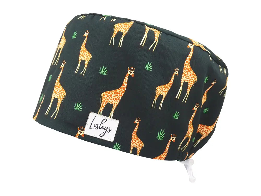Cotton Scrub Cap - Calot de Bloc - Gorro Quirofano - Cuffia Chirurgica - Giraffes