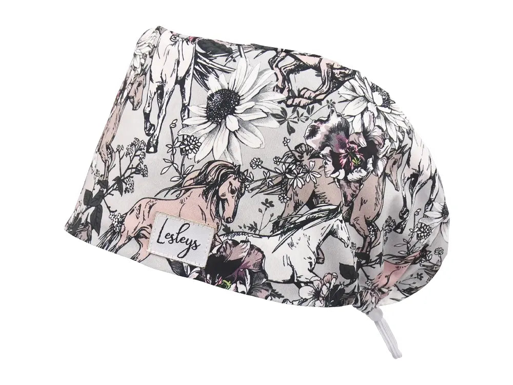 Cotton Scrub Cap - Calot de Bloc - Gorro Quirofano - Cuffia Chirurgica - Wild Horses