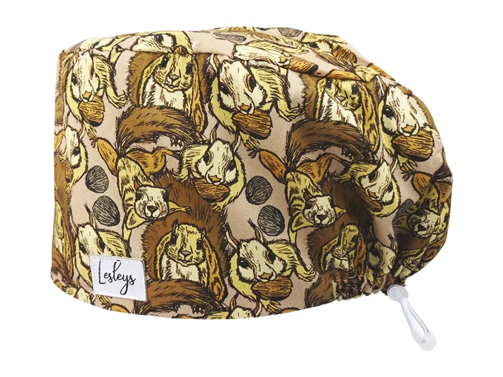 Cotton Scrub Cap - Calot de Bloc - Gorro Quirofano - Cuffia Chirurgica - Squirrel