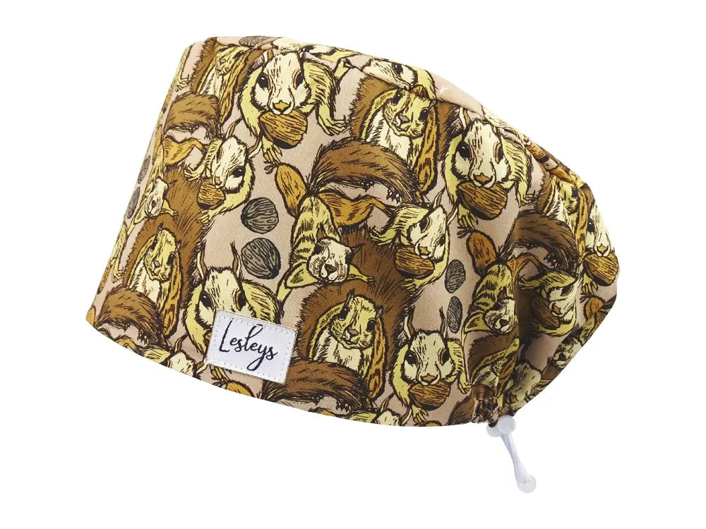 Cotton Scrub Cap - Calot de Bloc - Gorro Quirofano - Cuffia Chirurgica - Squirrel