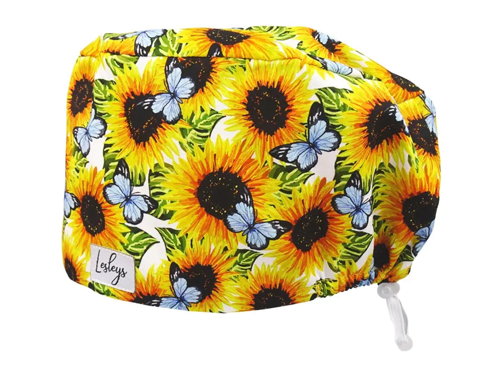 Cotton Scrub Cap - Calot de Bloc - Gorro Quirofano - Cuffia Chirurgica - Sunflower