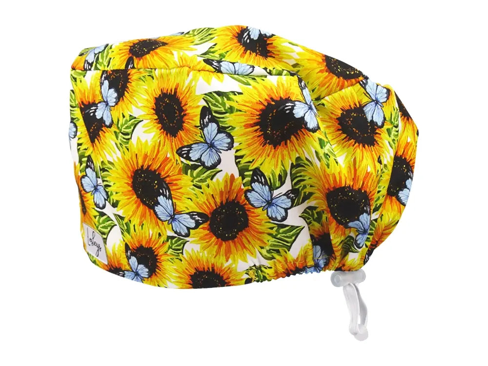 Cotton Scrub Cap - Calot de Bloc - Gorro Quirofano - Cuffia Chirurgica - Sunflower