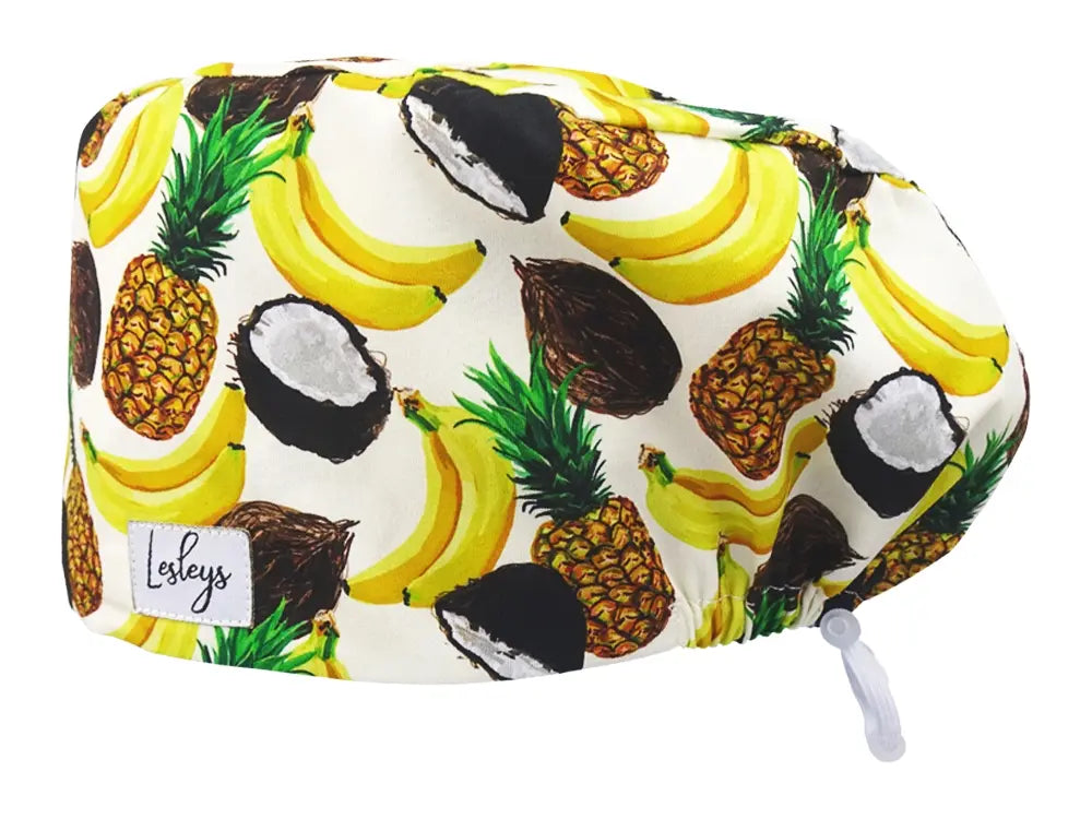 Cotton Scrub Cap - Calot de Bloc - Gorro Quirofano - Cuffia Chirurgica - Tropical Fruits